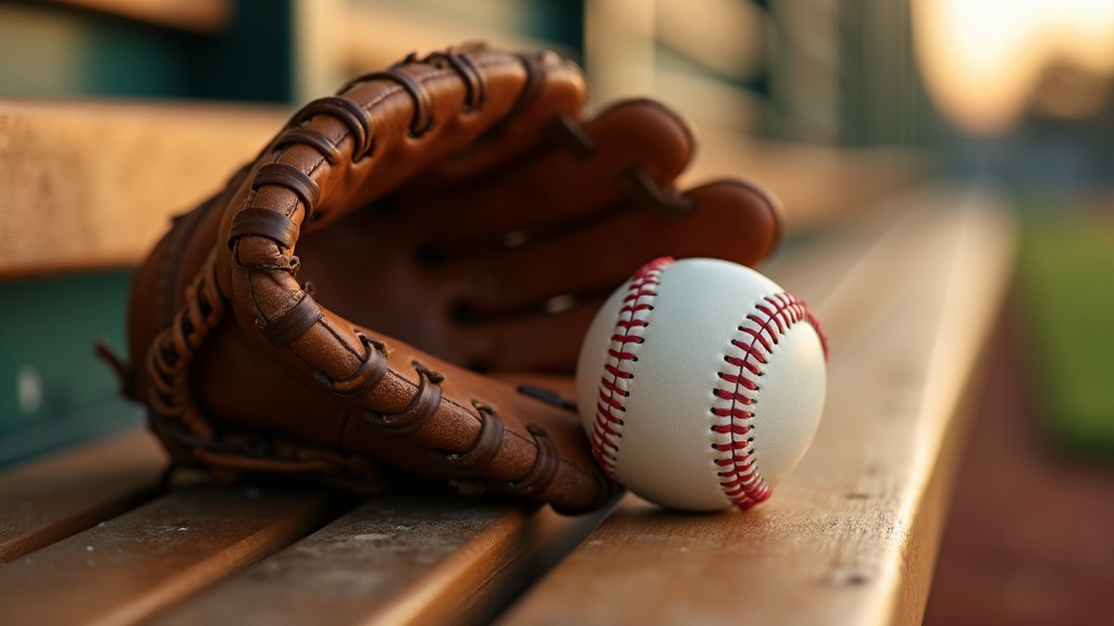 Worn baseball glove and ball on a dugout bench symbolizing pitching workload and win totals