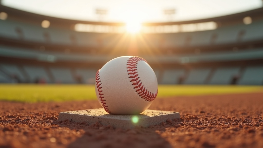 Baseball resting on second base representing the ghost runner rule in extra innings