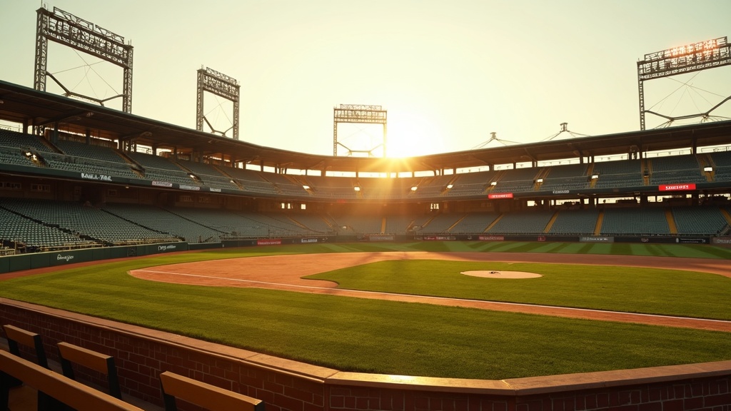 Vintage baseball stadium evoking the setting of Babe Ruth's called shot in 1932