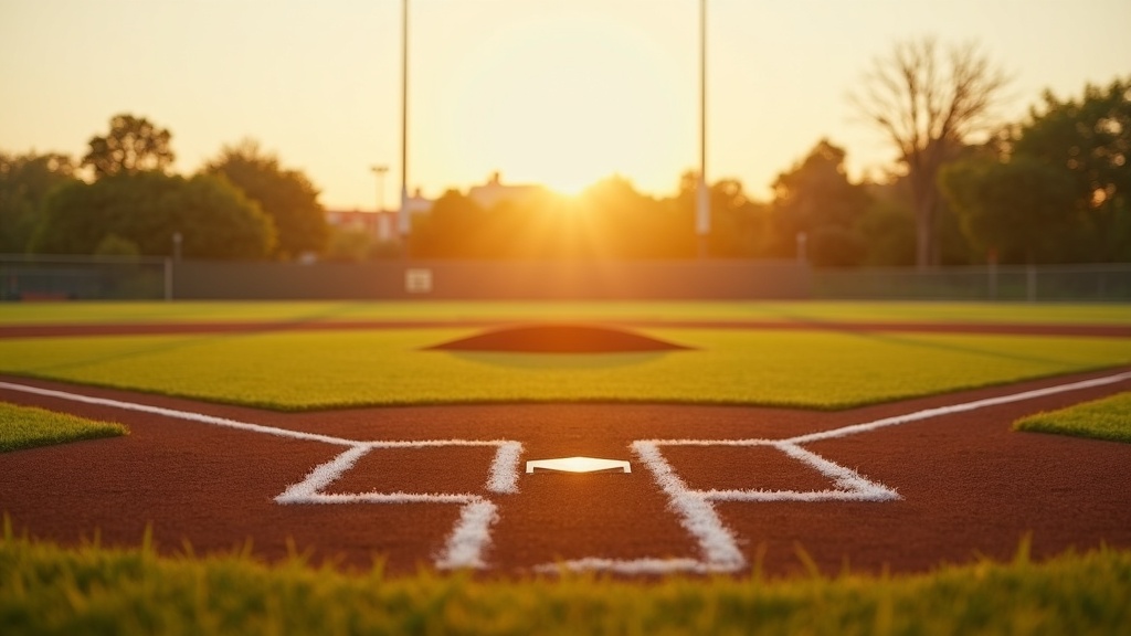 Youth baseball field showing pitching mound used to compare coach-pitch vs machine-pitch formats