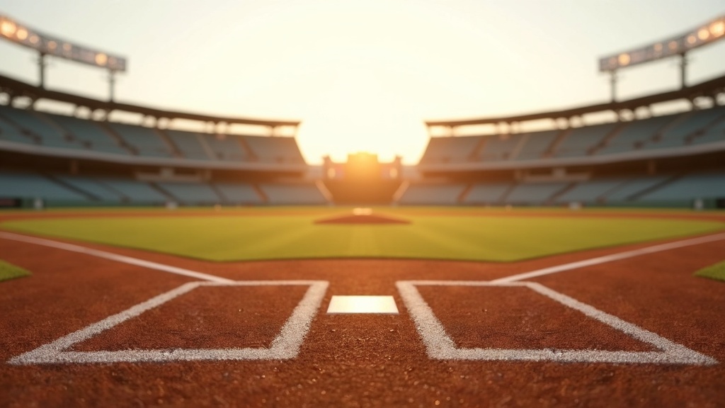 Empty home plate batter's box illustrating the setup point for a good batting stance