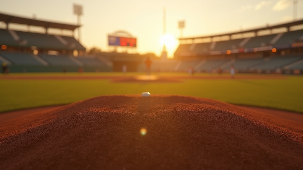 Empty pitcher's mound illustrating pitch count limits and arm health in baseball