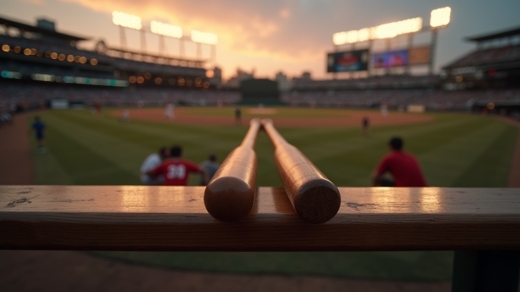 Wood vs aluminum bats compared side by side on a dugout bench