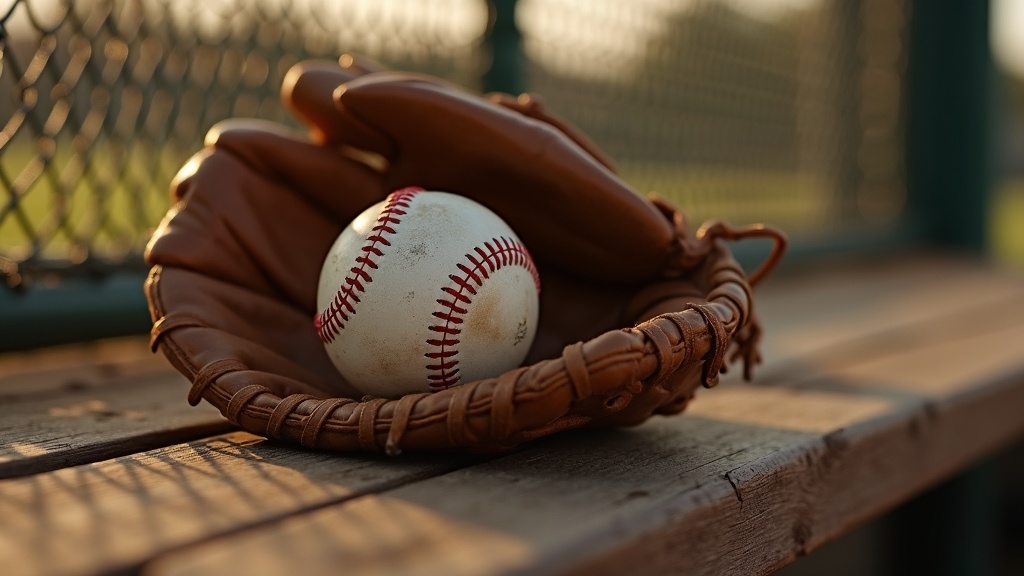 Worn baseball glove and ball on a bench symbolizing a Hall of Fame career