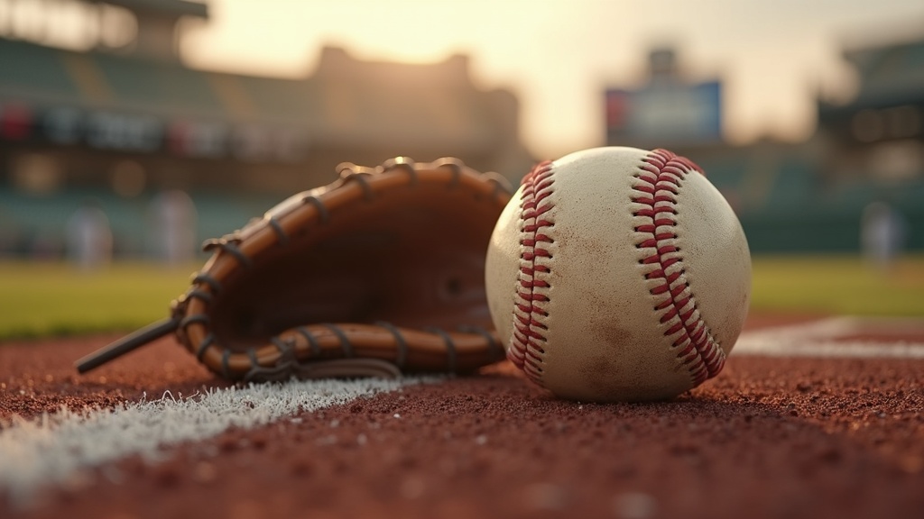 Baseball and catcher's mitt on home plate illustrating the rules that define a perfect game versus a no-hitter