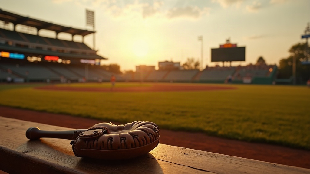 Empty vintage-style baseball diamond at sunrise, symbolizing the Abner Doubleday myth and true origins of baseball