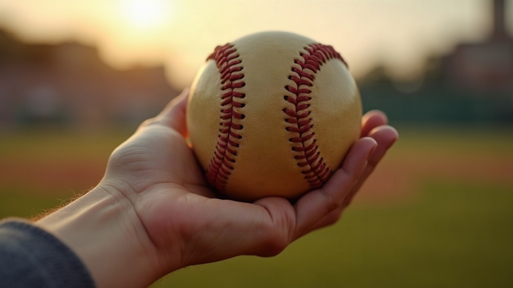 Close-up of a weathered leather baseball representing baseball's origins before the Doubleday myth