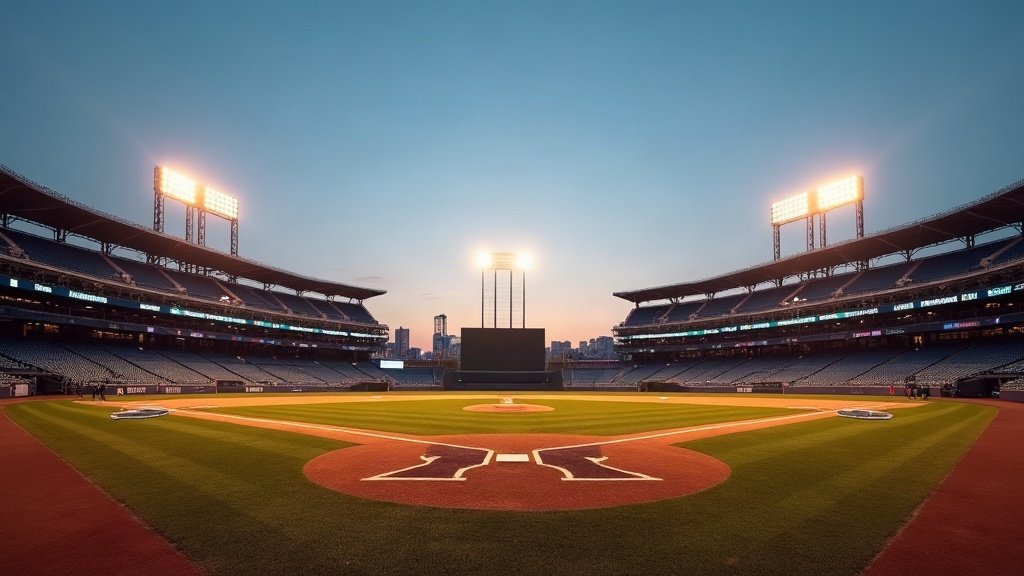 Empty baseball stadium at dusk representing the history of MLB expansion teams